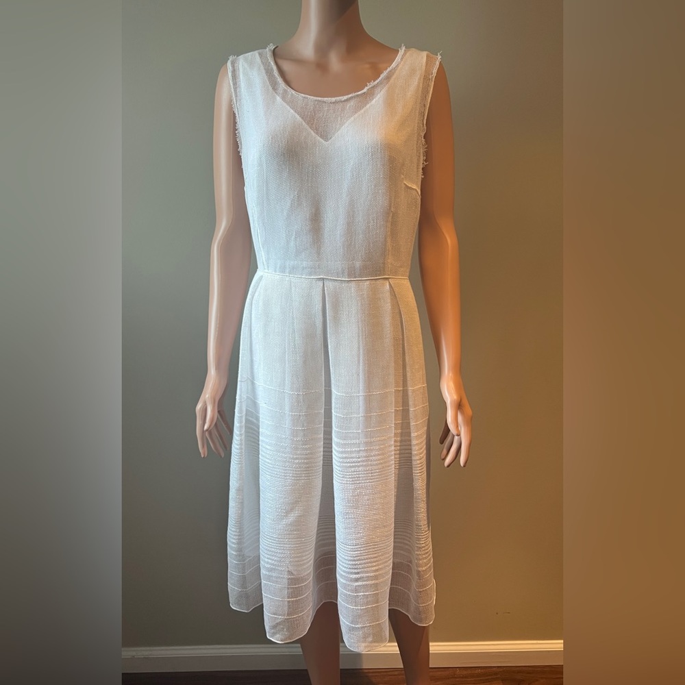 Elie Tahari White Linen Dress US Size 14